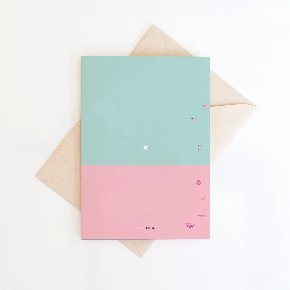 Dubbele Wenskaart Feestvarken