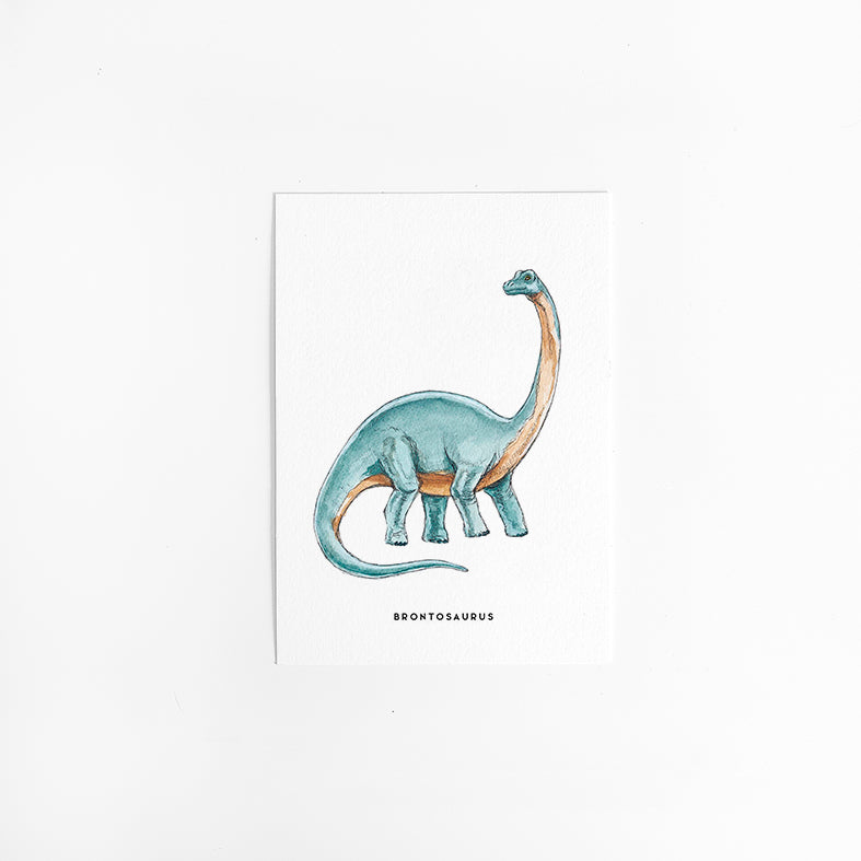 Wenskaart Dino - Brontosaurus
