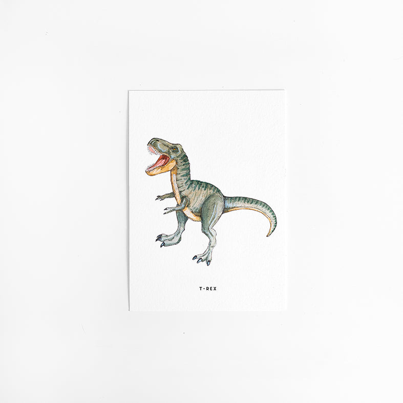 Wenskaart Dino - T-rex