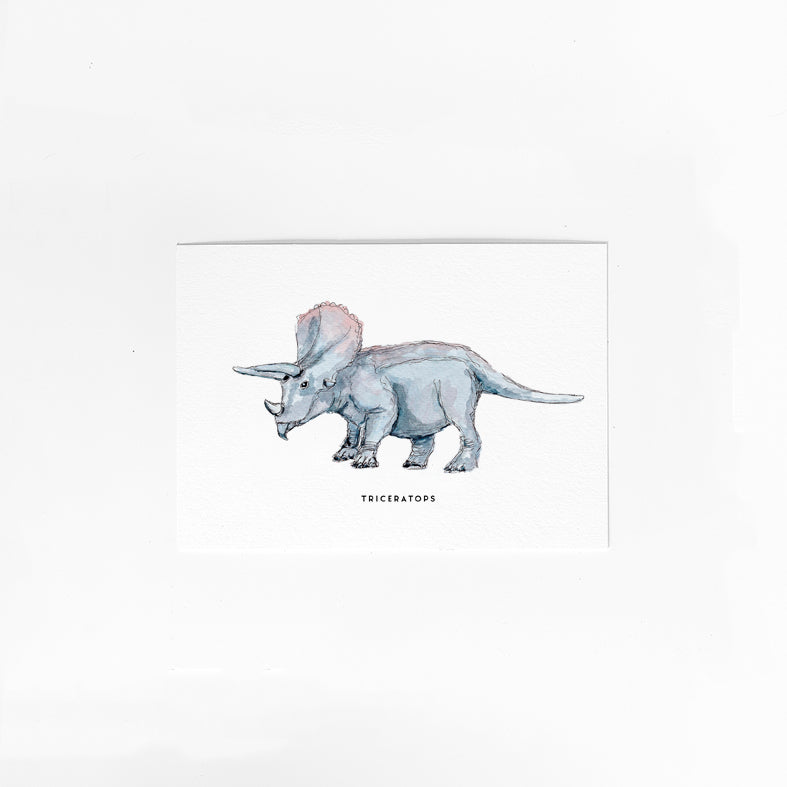 Wenskaart Dino - triceratops