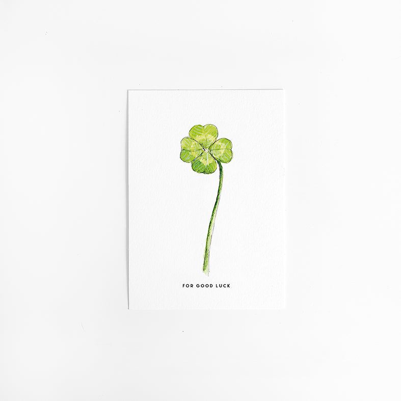 Wenskaart Bloemen: Klavertje 4