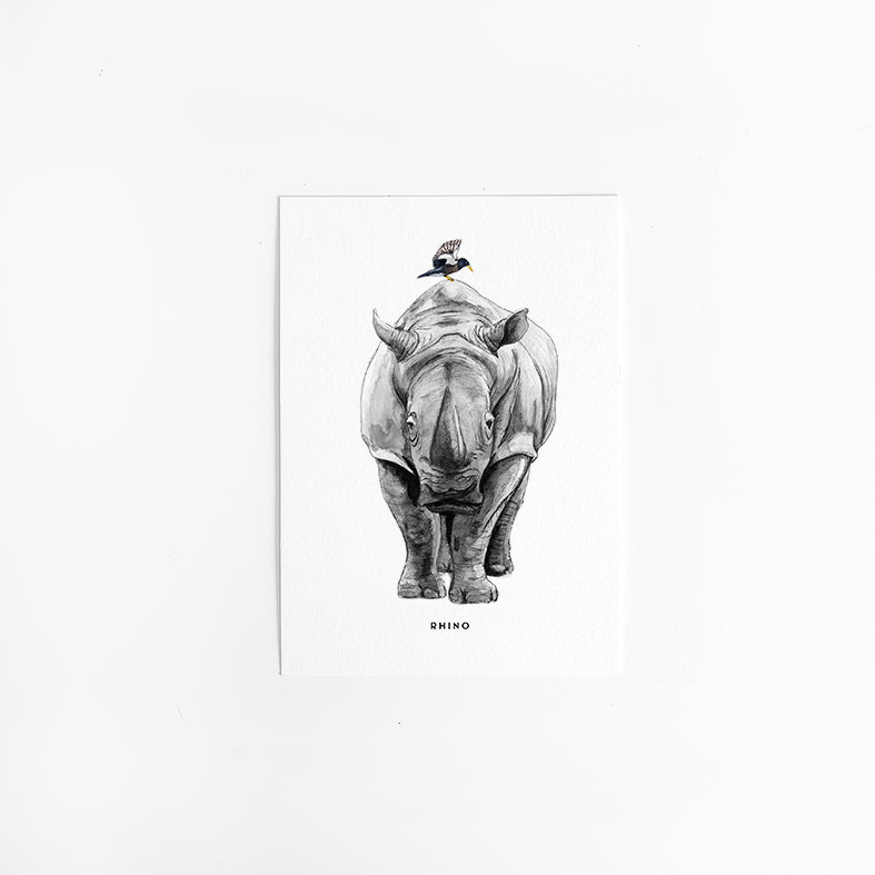 Wenskaart Neushoorn