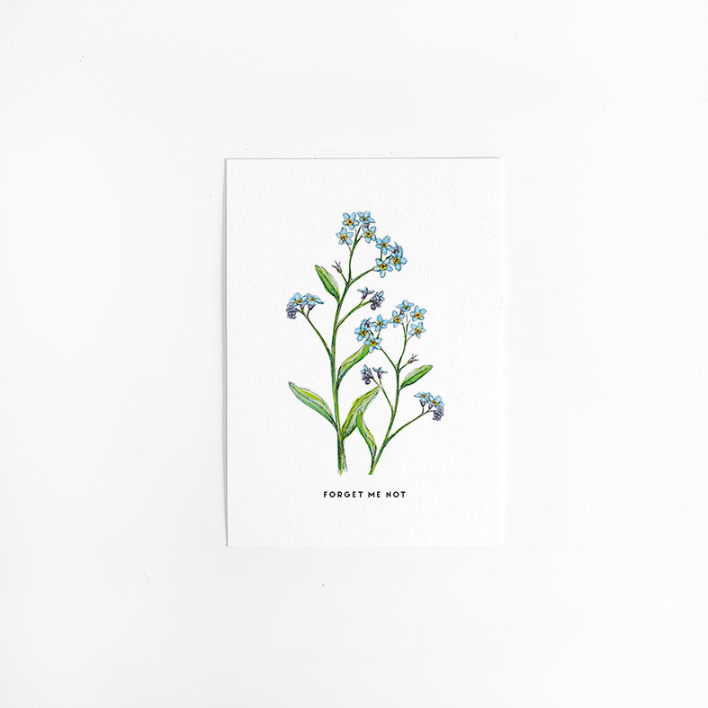 Wenskaart Bloemen: Vergeet me nietjes