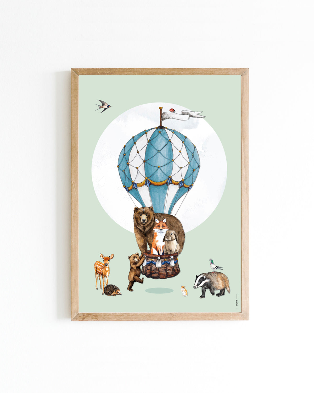 Poster 30x40 Luchtballon groen