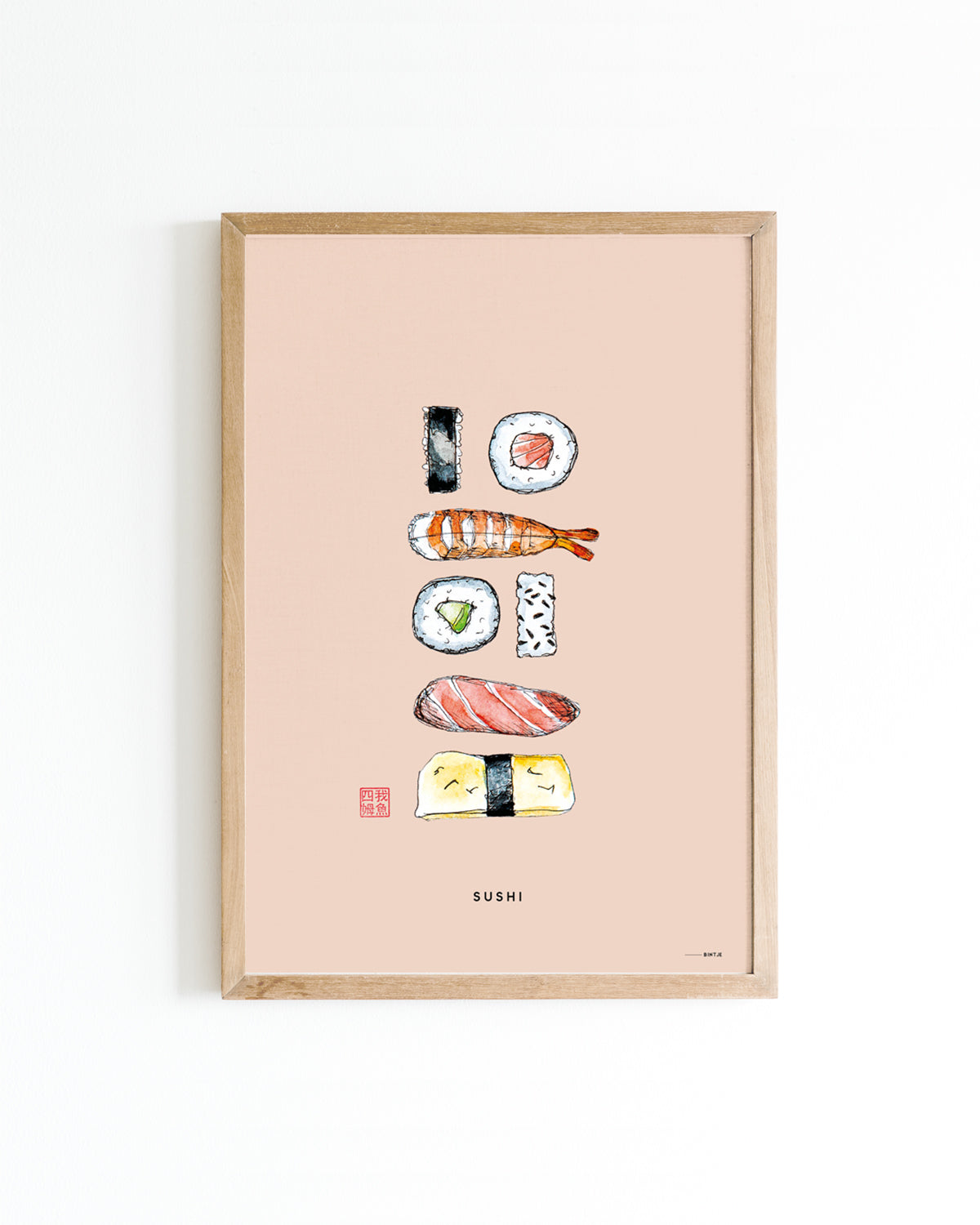 Poster A4 Azie Keuken: Sushi