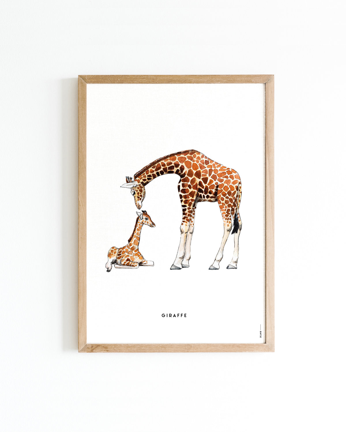 Poster A4 Giraf met baby