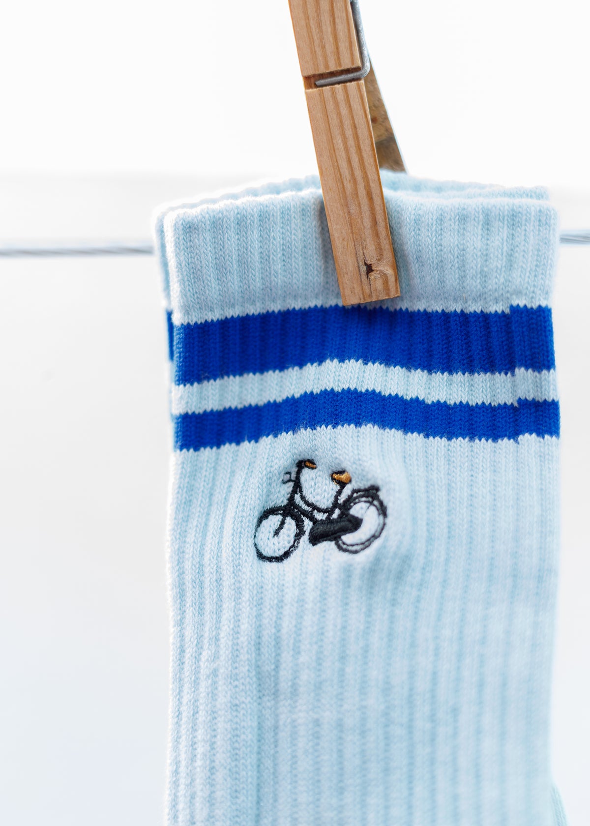 BINTJE Sokken: Blauw met omafiets maat 38-42