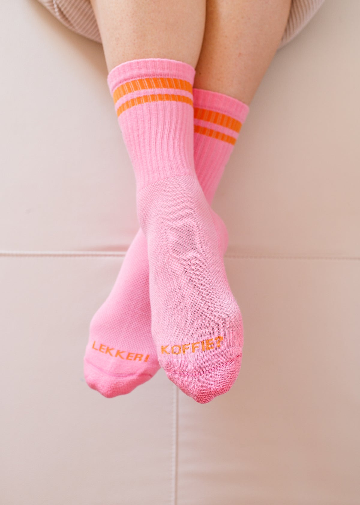 BINTJE Sokken: Roze met koffie maat 38-42