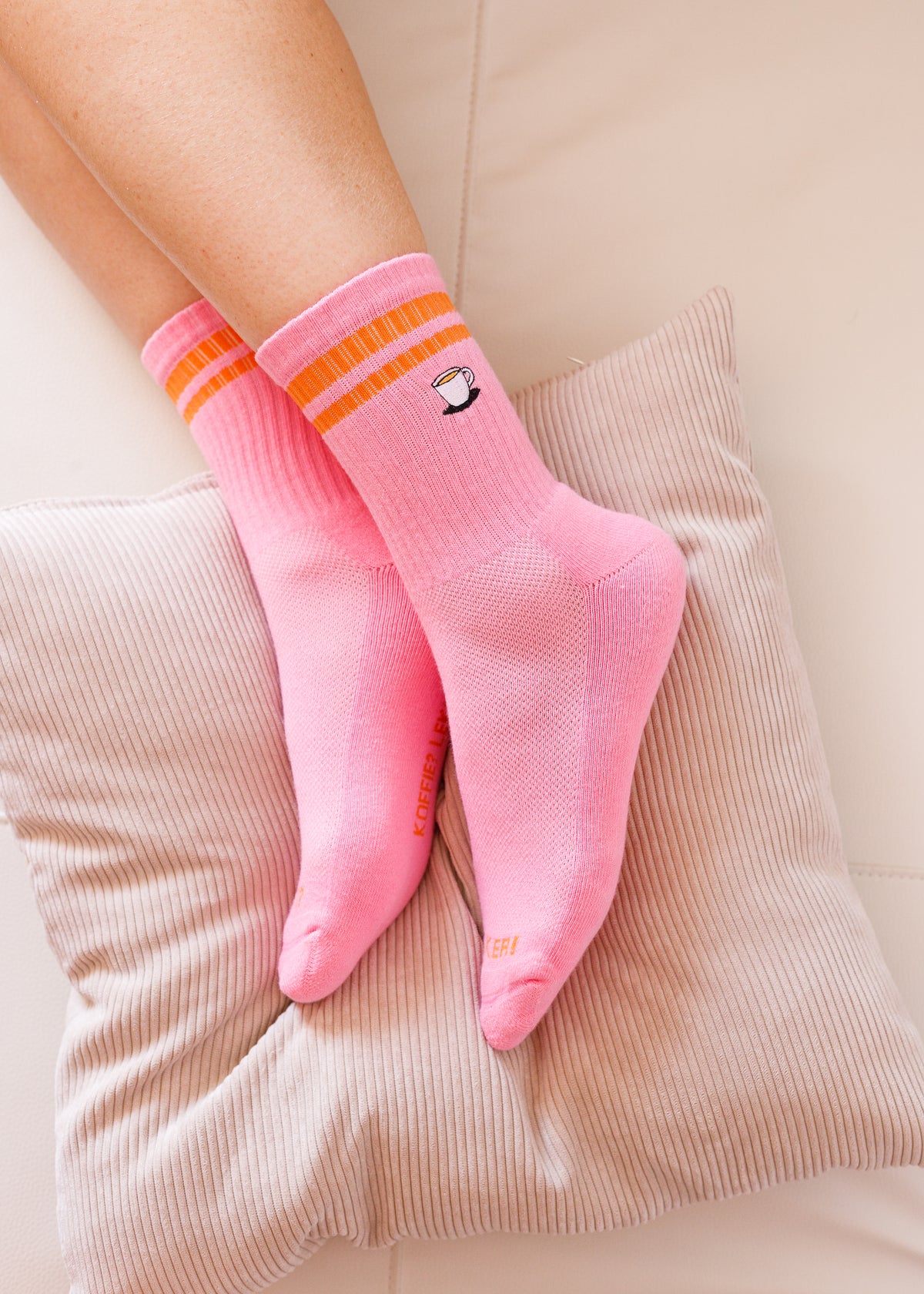 BINTJE Sokken: Roze met koffie maat 38-42