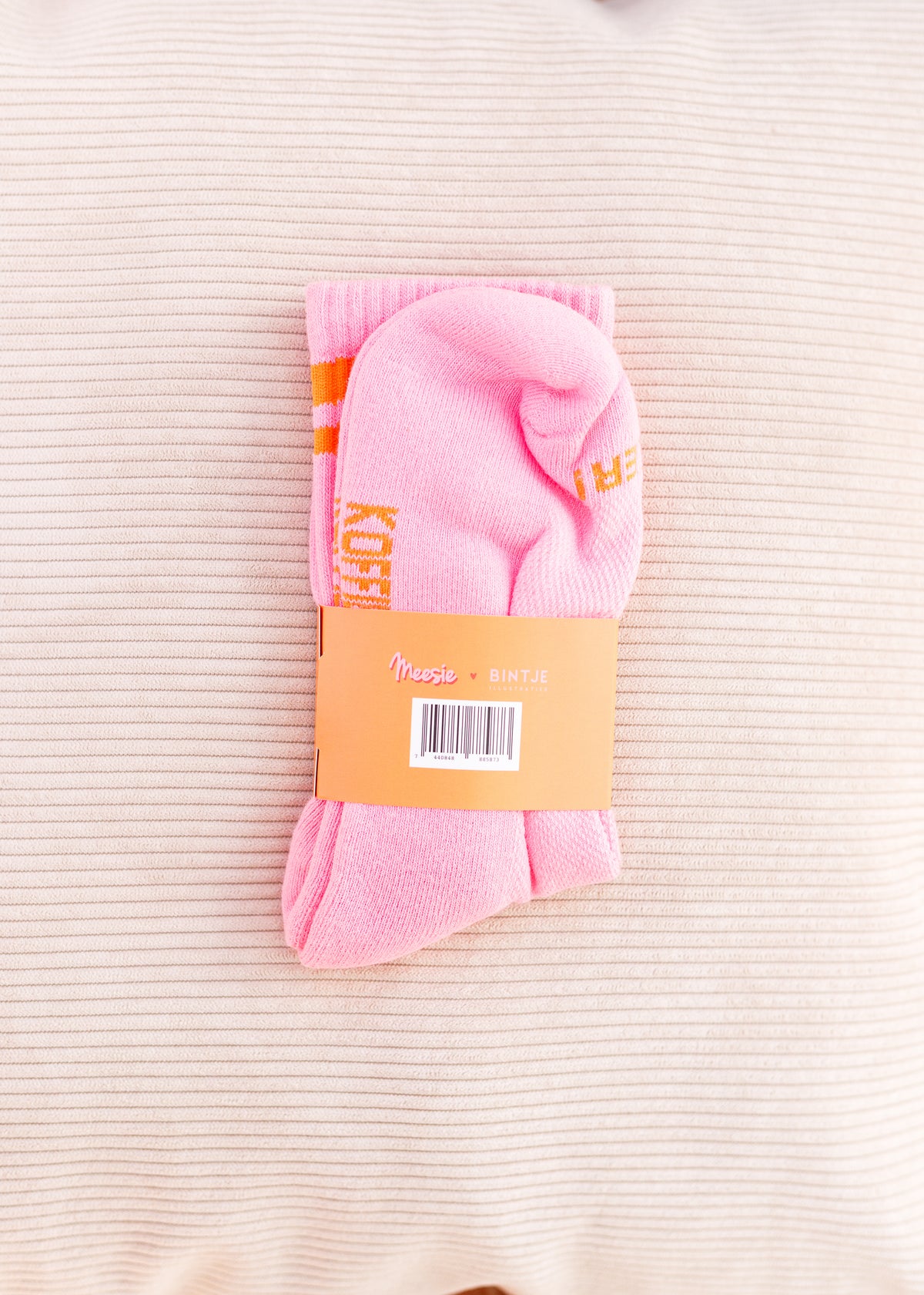 BINTJE Sokken: Roze met koffie maat 38-42
