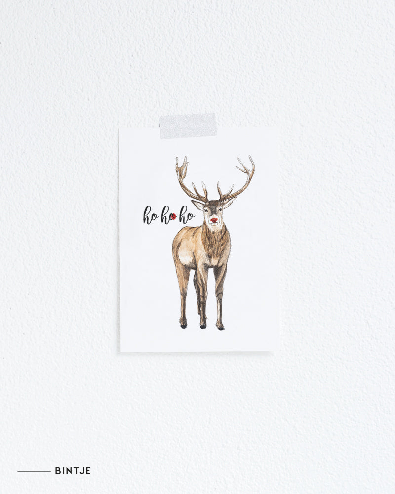 Wenskaart Kerst rudolph
