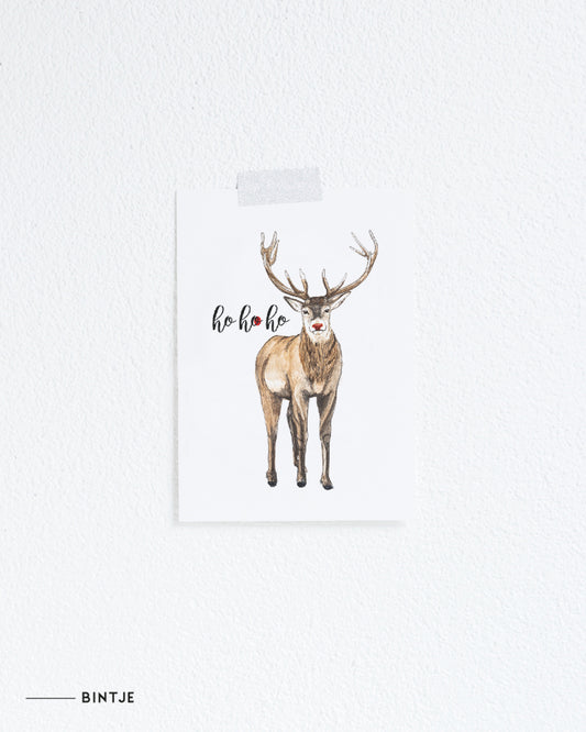 Wenskaart Kerst rudolph