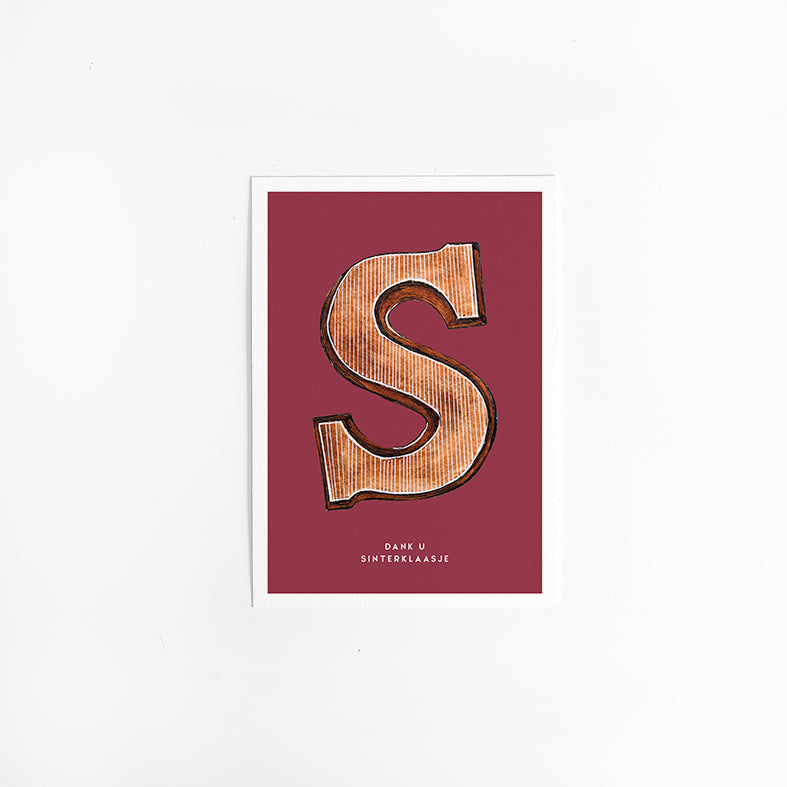 Wenskaart Keuken: Chocoladeletter