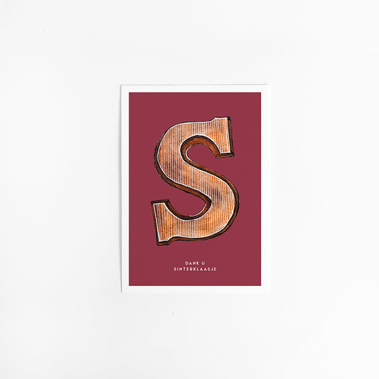 Wenskaart Keuken: Chocoladeletter