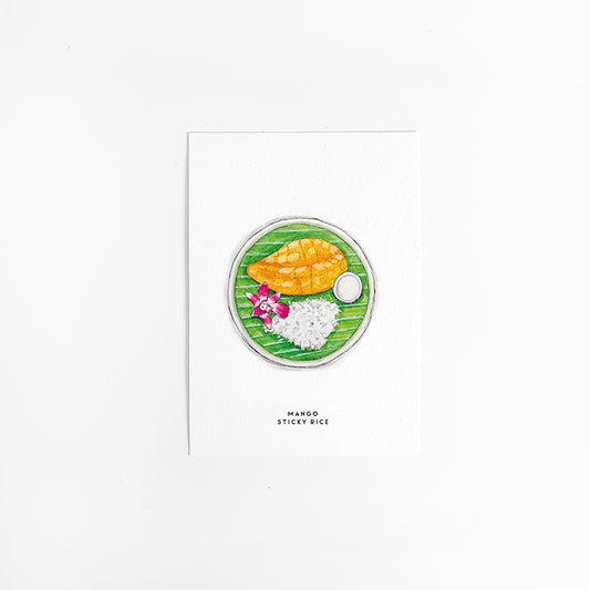Wenskaart Keuken: Mango Sticky rice