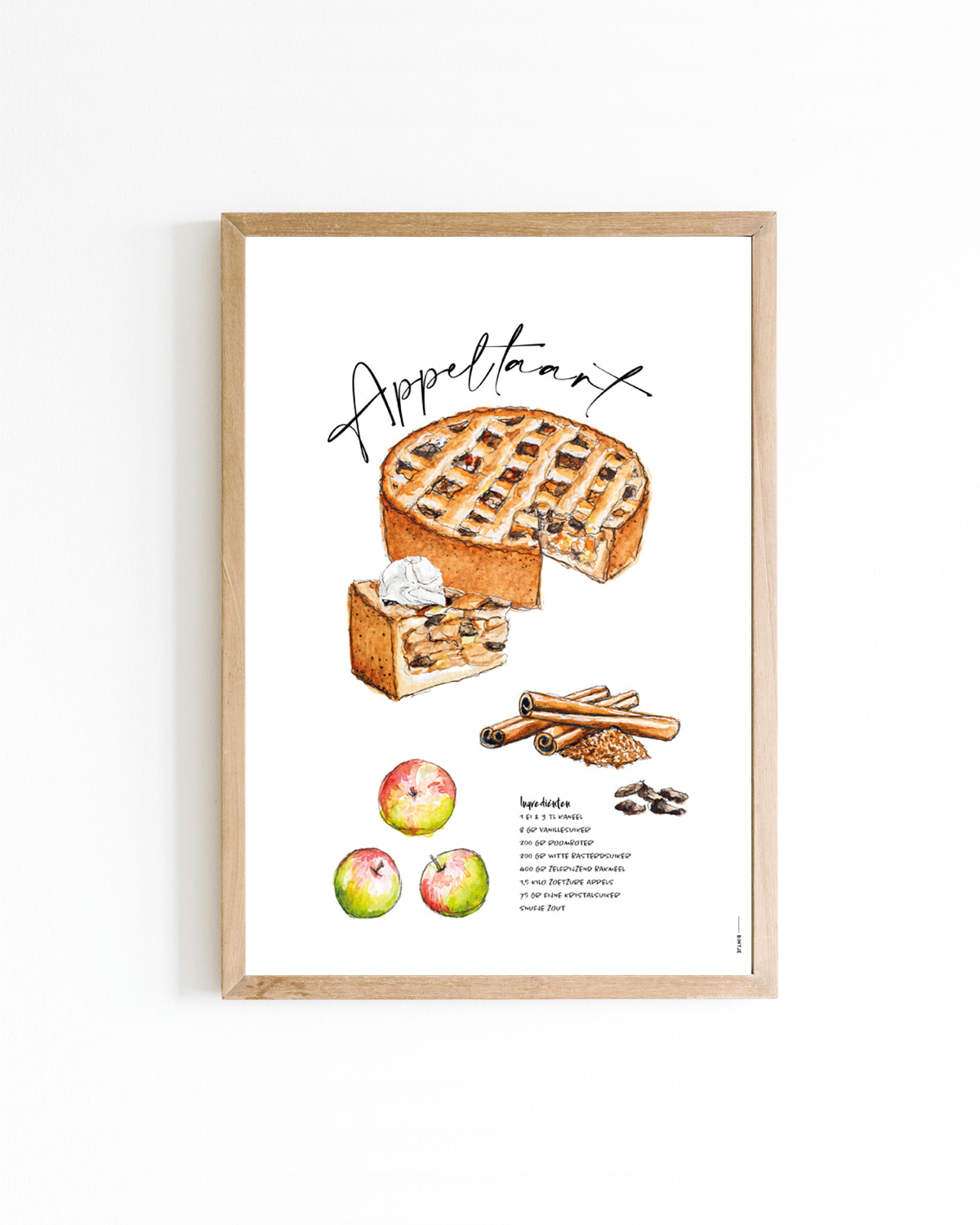 Poster A4 Keuken: Appeltaart