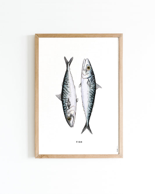 Poster A4 Keuken: Vissen